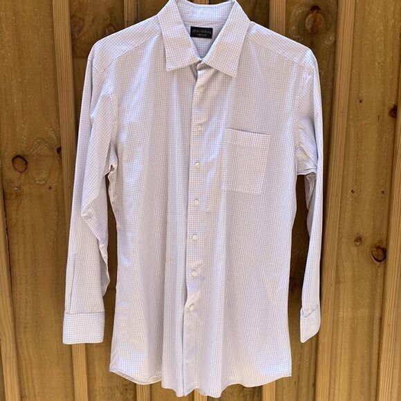J. Kole Clothing custom button down long sleeve white plaid with black - Picture 1 of 7